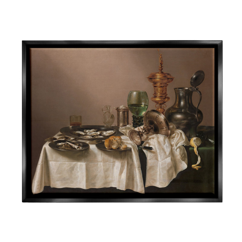 Nature morte avec une coupe dorée, peinture classique sur toile - Peinture sur toile, H 25 po x l 31 po x P 1,7 po