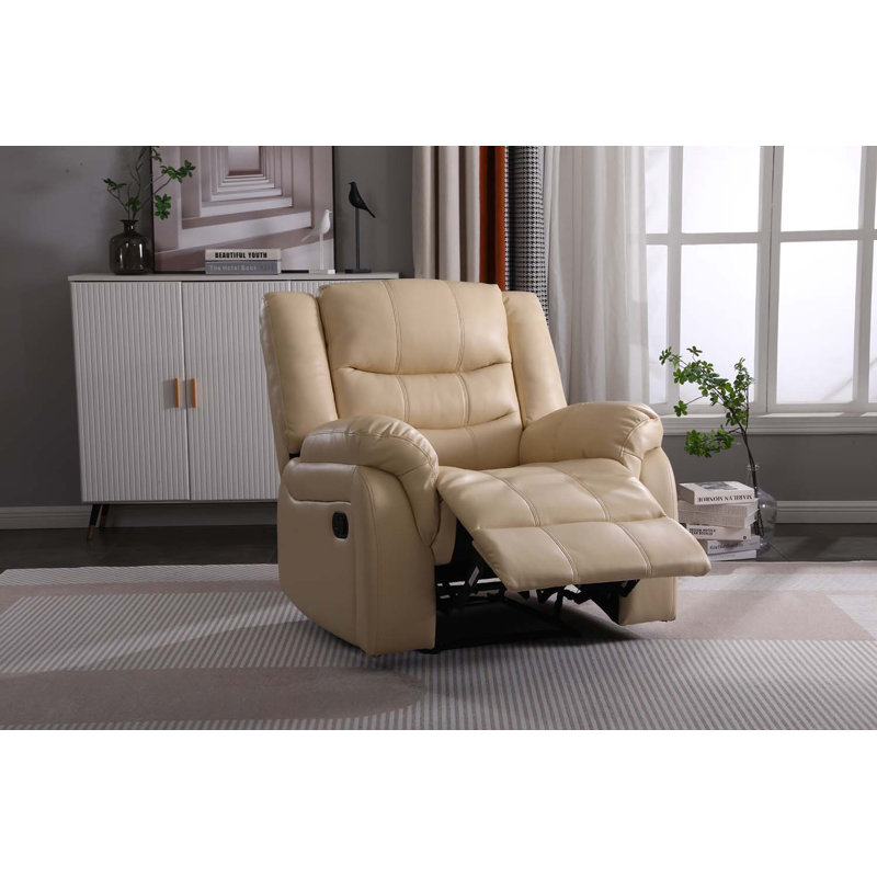 Rolnik 95cm Wide Standard Recliner, Cream Leather Match