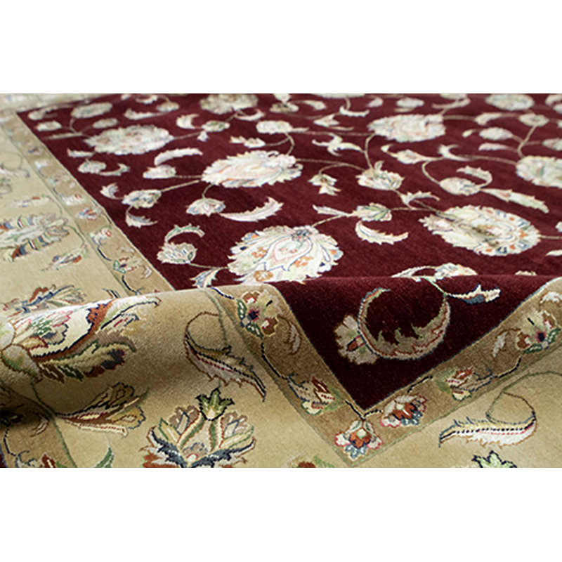 Tapis vin et or noué à la main de haute qualité