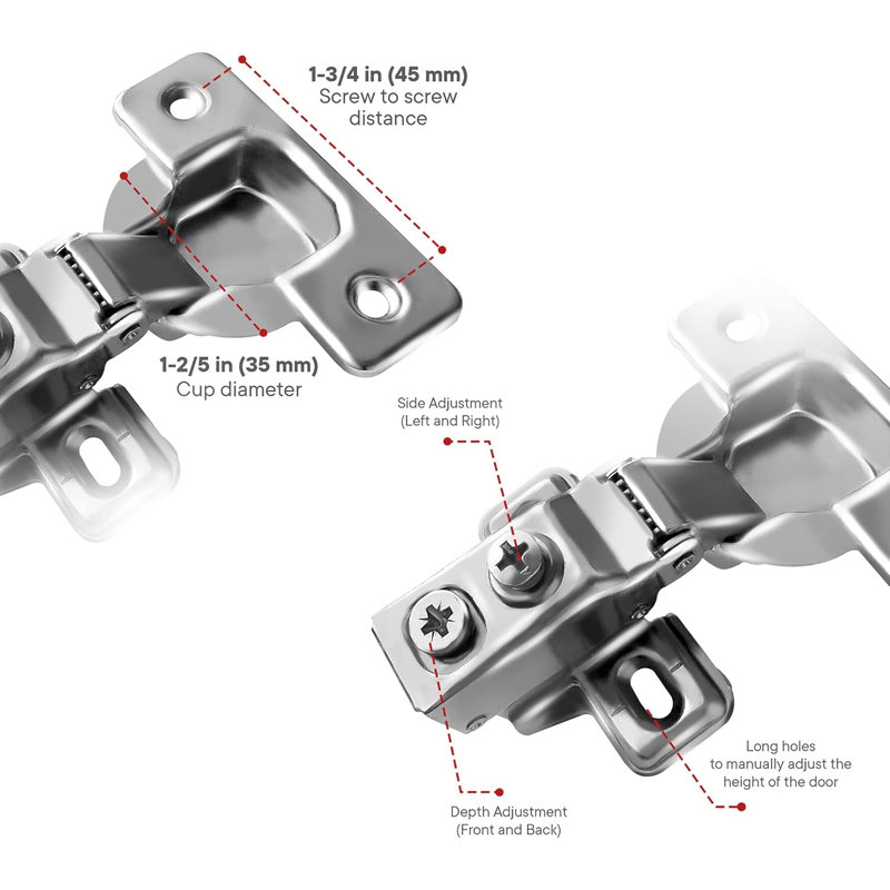 3/8 105 Degree Soft Close Face Frame Concealed Overlay Hinge