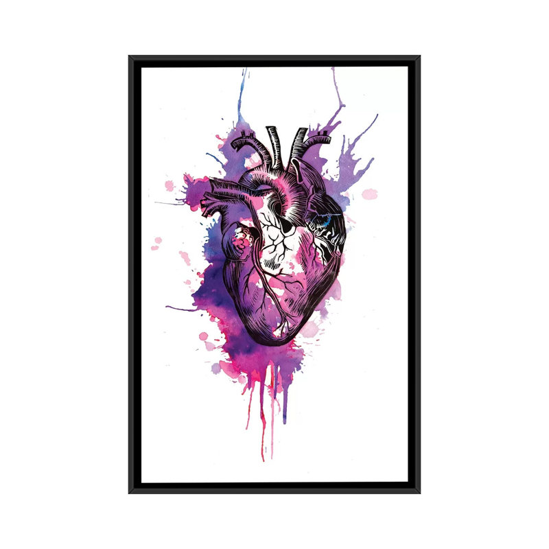 « tell histoire coeur i », impression sur toile, H 26 po x l 18 po x P 1,5 po, Toile avec cadre noir