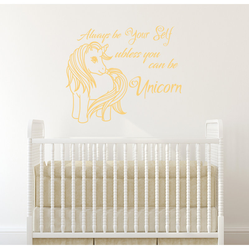 Décalcomanie murale chambre de bébé licorne, Crème