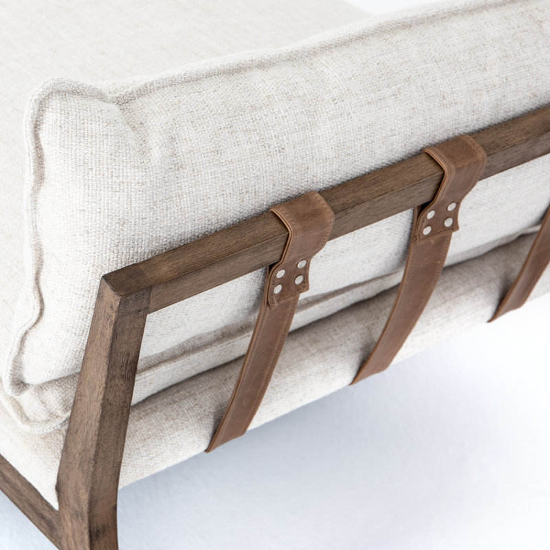 Chaise longue rembourrée en bois massif Kristen