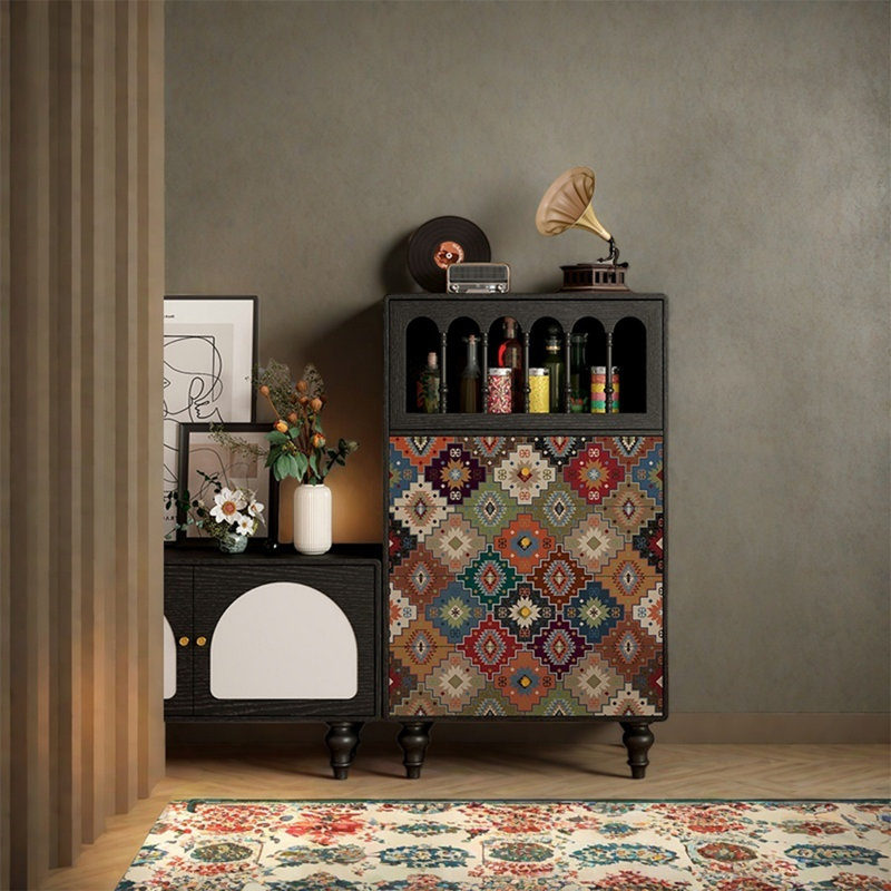 Solid Ash Wood Storage Cabinet with Drawers