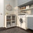 Gray Metal Sign Laundry Room Wall Decor with Brown Wood Hanger