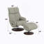 Fauteuil d'appoint en cuir fleur de qualité supérieure avec pivot et repose-pieds, avec sièges à ressorts ensachés et pieds Kd pour un confort et un style modernes