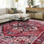 Tapis traditionnel lavable à la machine avec envers antidérapant, rouge -655266306
