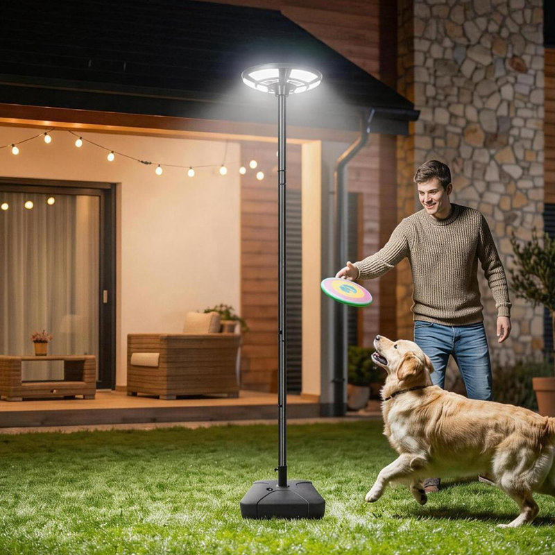 89" H Modern Freestanding Solar Lamp Post with Motion Sensor and Fillable Base, 89-Inch H
