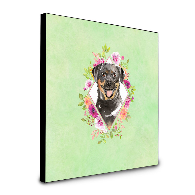 Panneau mural Dollman Flowers, Vert, Rottweiler
