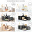 6-Piece Black Bathroom Accessory Set: Organiser, Toothbrush Holder, Soap Dispenser, Vanity Tray, 2 cotton swab Holders