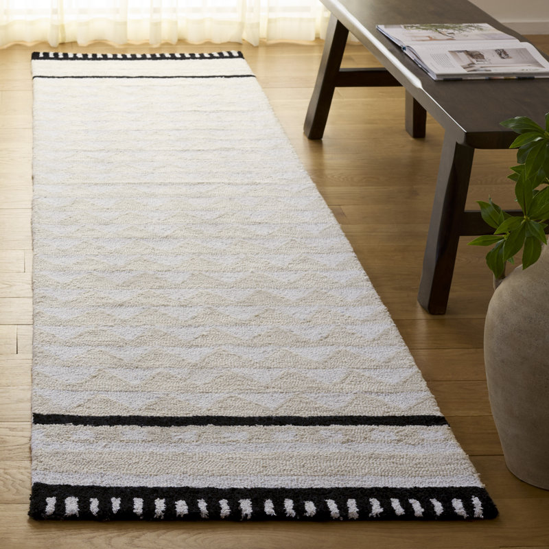 Tapis ivoire / beige Capri 707, Tapis de couloir 2 pi 3 po x 9 pi