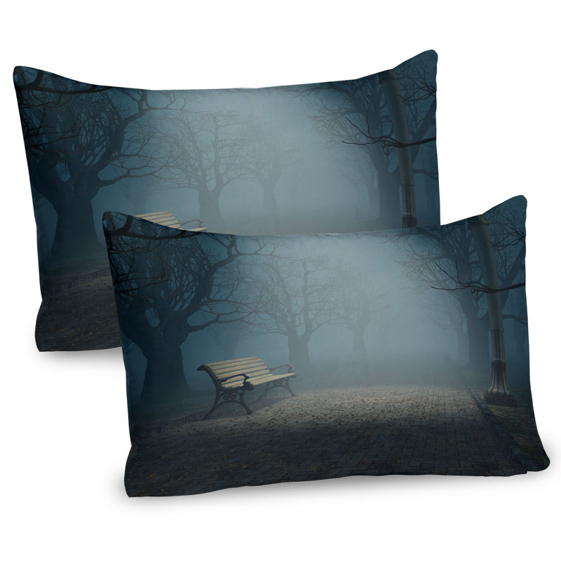 Ensemble de 2 taies décoratives Ambesonne Mysterious Park Horror