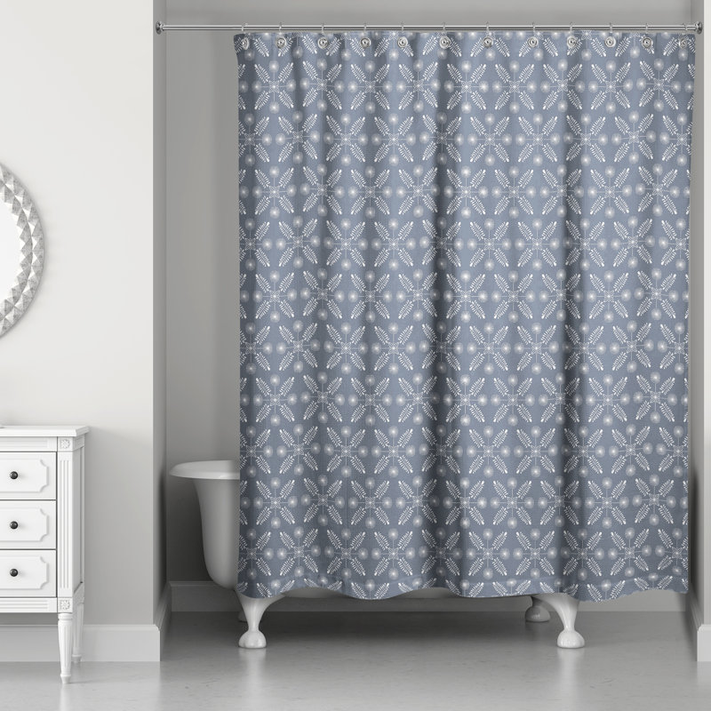 Rideau de douche Floral, Bleu