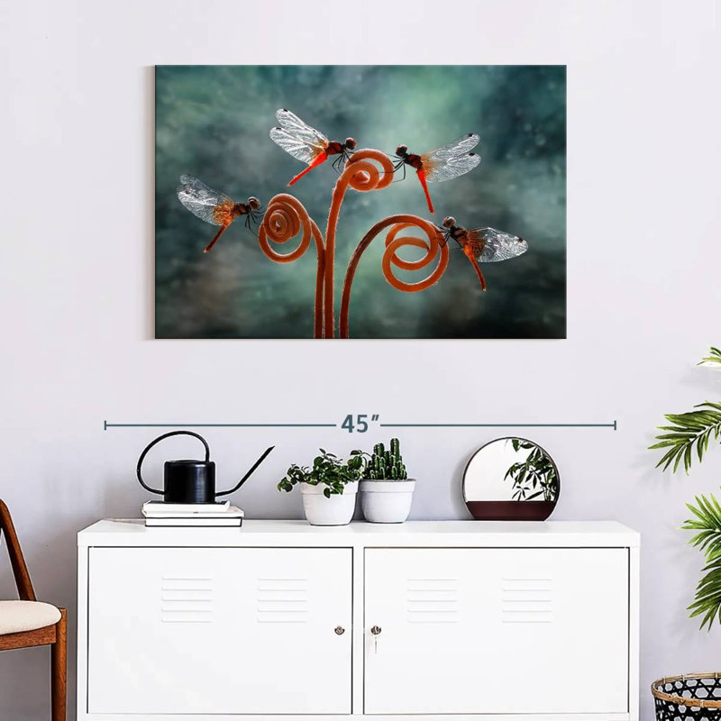 Brampt Perching Dragonflies, 24" H x 36" W