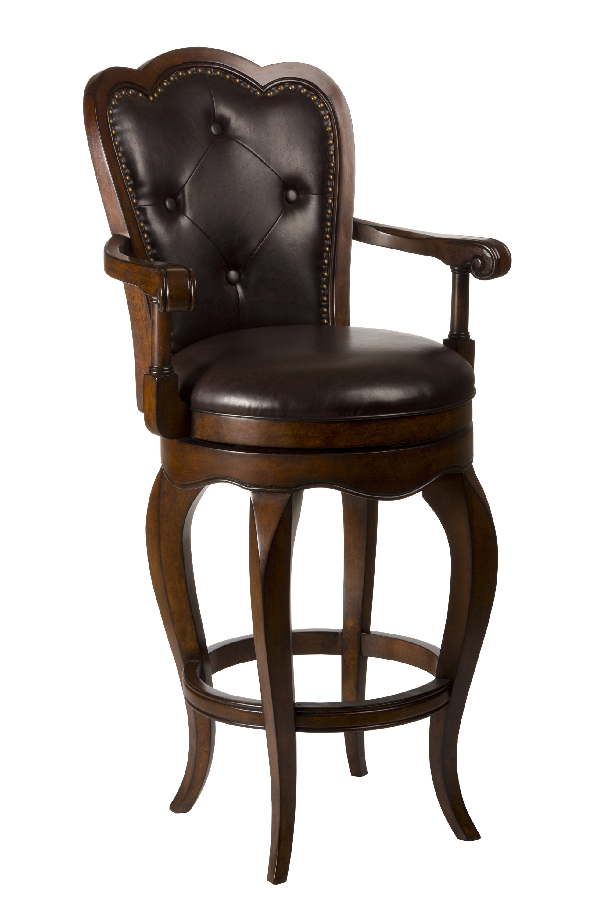 Astoria Grand Millington Swivel Upholstered Counter Stool with Metal