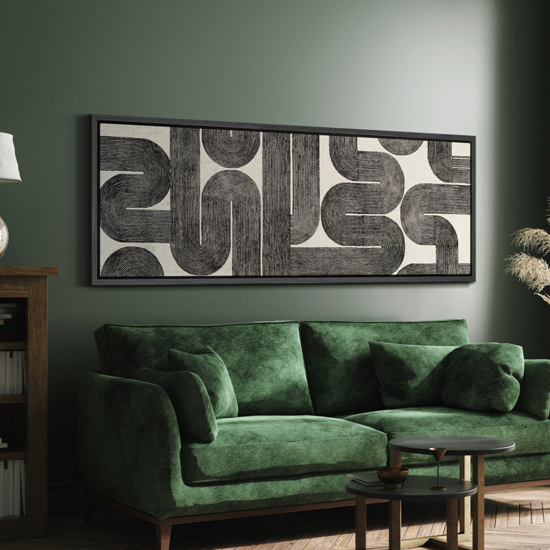 «Geometric Line Abstract Geometric Infinity Loop Shapes», reproduction encadrée sur toile, H 20 po x l 60 po