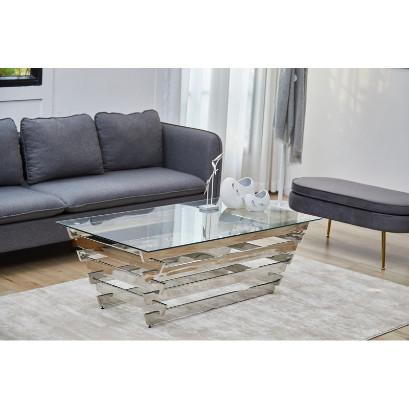 Avdain coffee table with storage space, Silver