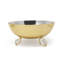 Small Salad Bowl Silver Inner Outer With Ball Legs - 9.1"D-1473880950