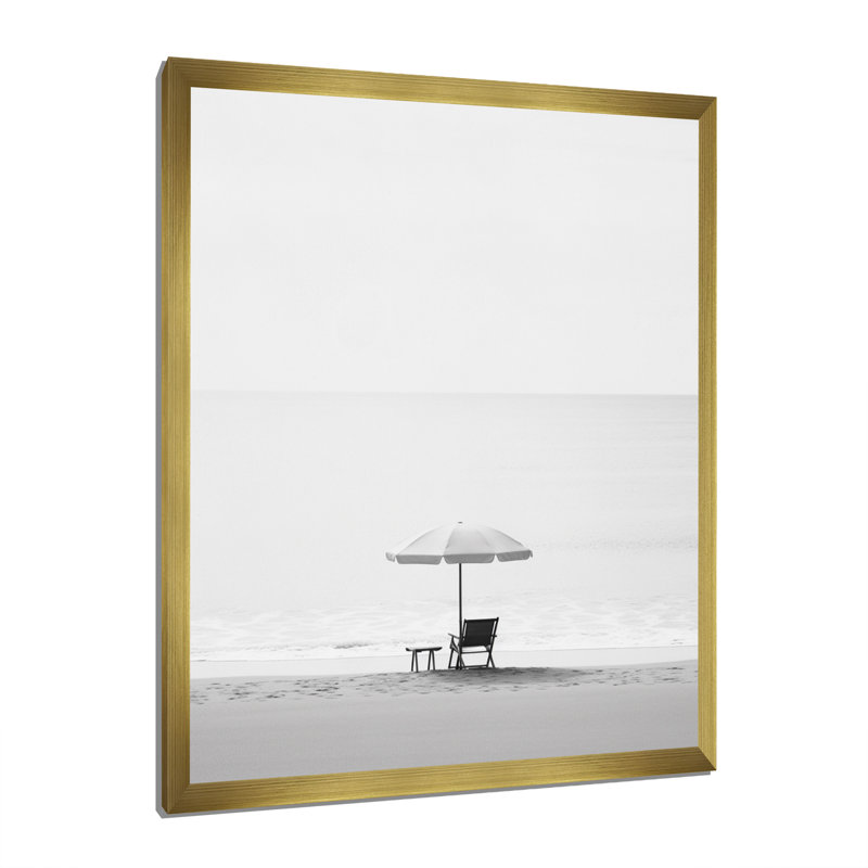 Photo de plage minimaliste noir et blanc I - art mural bord de mer pour le salon, H 32 po x l 16 po x P 1 po