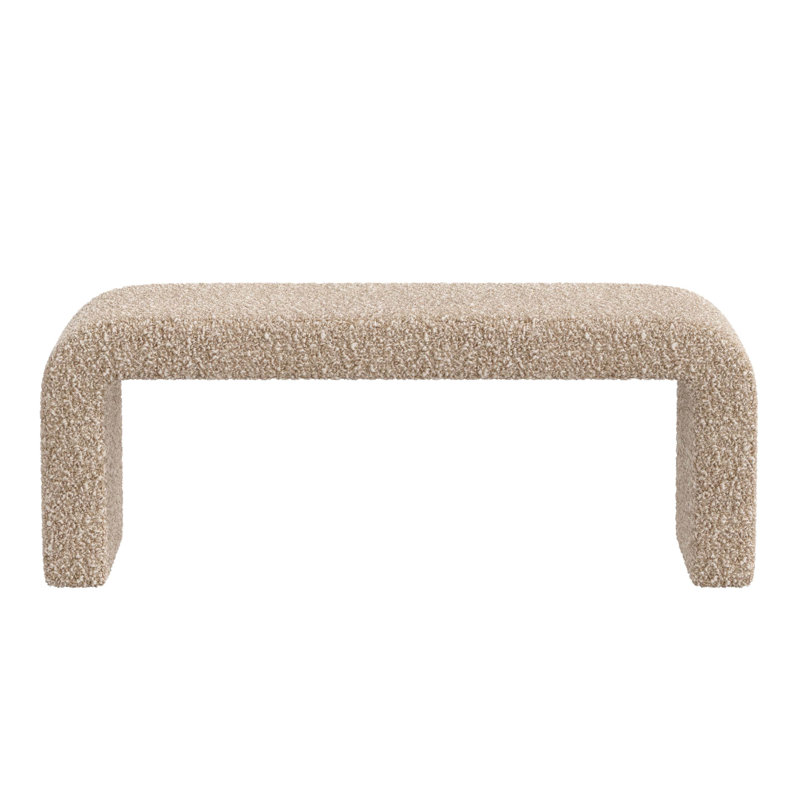 Holland Red from Scalamandre Crafted by Cloth & Company Bench, Plush Camel Boucle