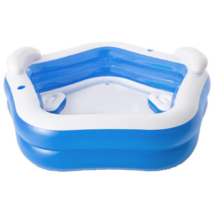 Plastic Inflatable Pool 69cm H x 206cm W x 213cm L