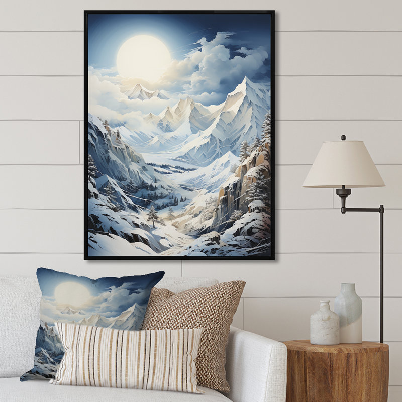 Majestic Mountain Peaks I, Cadre flottant noir, H 32 po x l 24 po x P 1 po