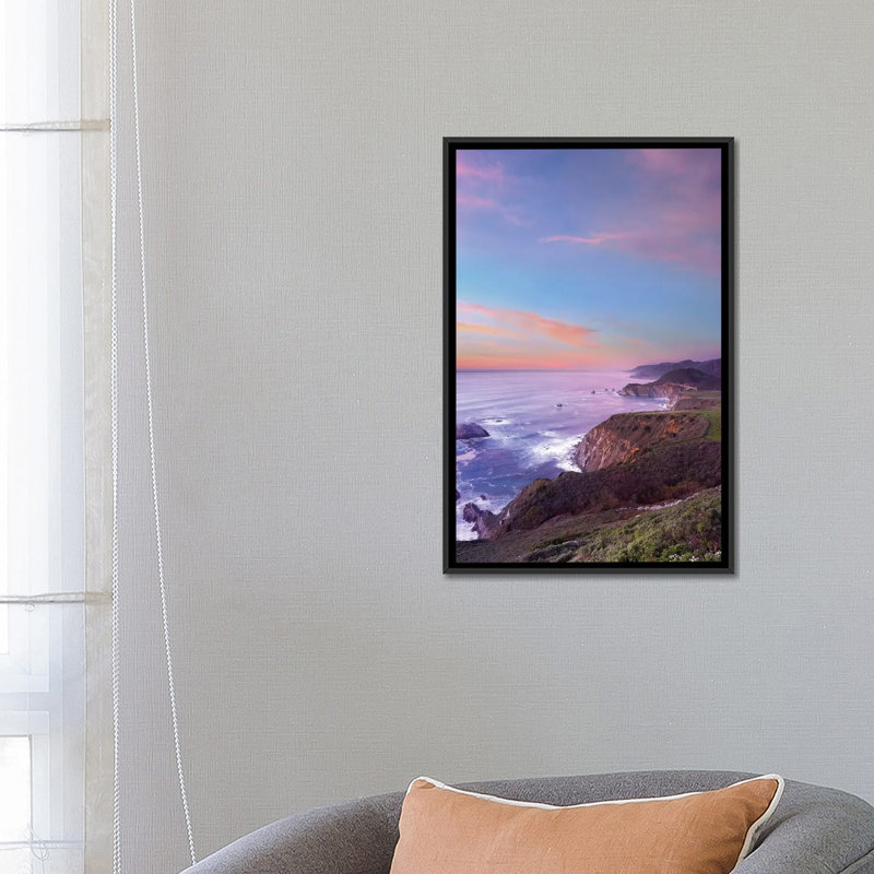 «Bixby Bridge, Big Sur, California II» par Tim Fitzharris - reproduction d'art sur toile tendue, Toile avec cadre noir