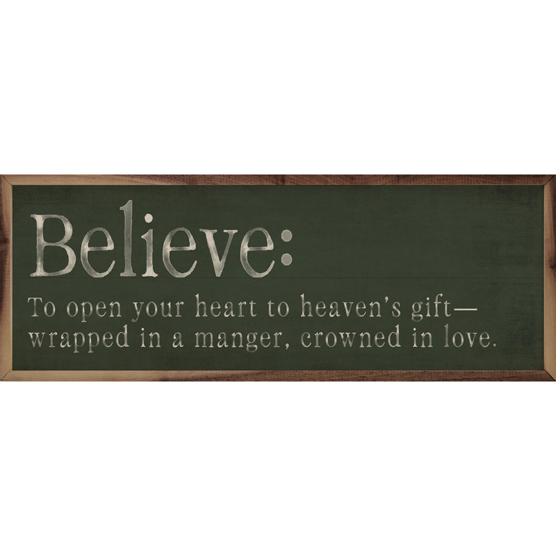 Believe Definition, 4" H x 12" W