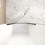 Porte de douche pivotante, cadre en aluminium noir mat, demi-cadre, film en verre trempé antidéflagrant de 1/4 po (6 mm), poignée en acier inoxydable