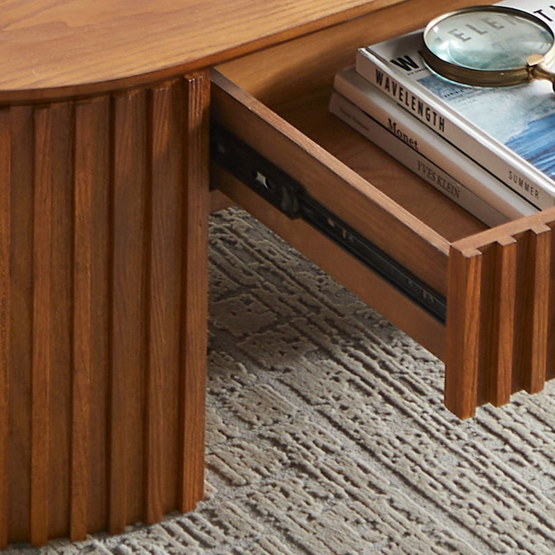 Table basse en MDF avec tiroir, Noyer