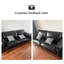 Canapé modulaire noir en cuir véritable-48378293