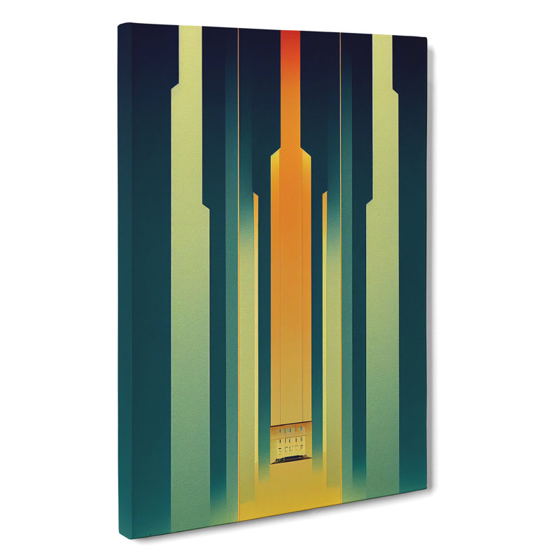 City Architecture Art Deco No.3 Skyscraper - Wrapped Canvas, 50cm H x 35cm W