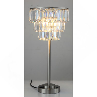 27.5"H CONTEMPORARY CRYSTAL SHADE TABLE LAMP