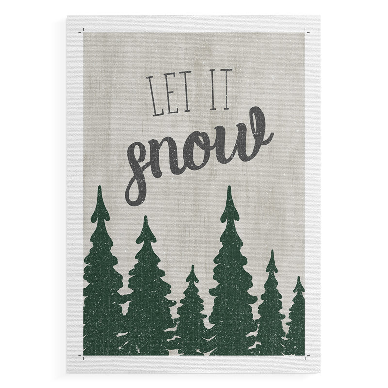 Let It Snow Forest - Impression sur toile seulement - NON-CADRE, H 18 po x l 12 po