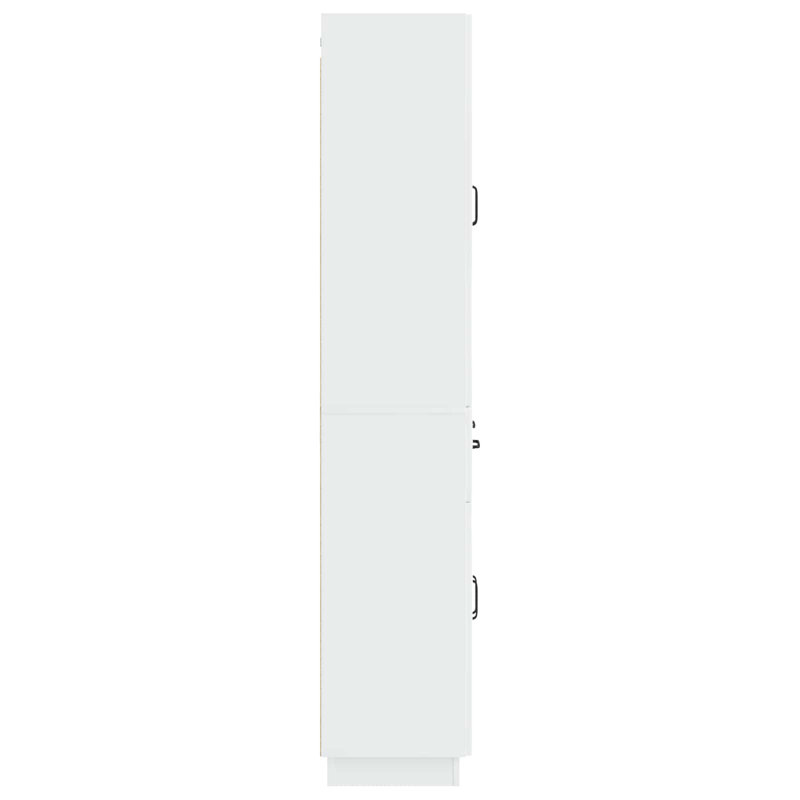 4 -Door 1 -Drawer 4 -Shelf Storage Cabinet, High Gloss White