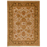 Hand Knotted Wool Area Rug in Camel And Brown