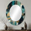 Miroir mural Vivid Emeral And Gold Contours Circles IV-1136454636