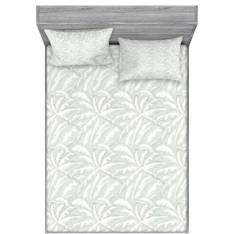 Microfiber Floral Sheet Set, Queen Sheet Set with Fitted Sheet