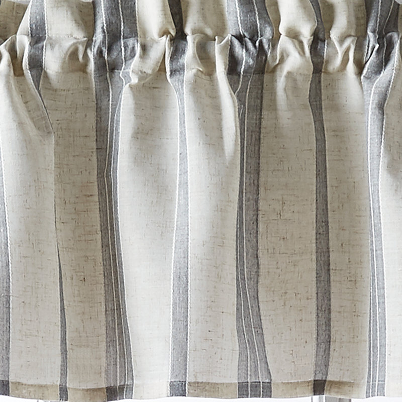 Salerna Striped Tailored 54'' W Window Valance in Gray