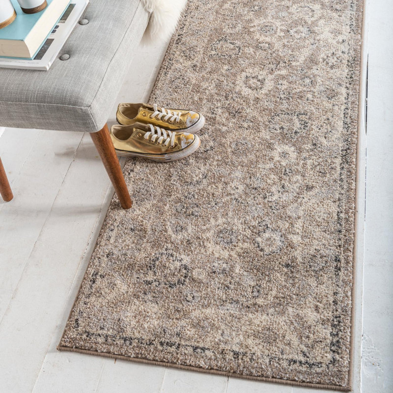 Kalf Abstract Beige Area Rug, Runner 2' x 8'