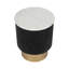 Table d'appoint contemporaine en bois, marbre et pierre avec base cylindrique et conception moderne de matériaux mixtes