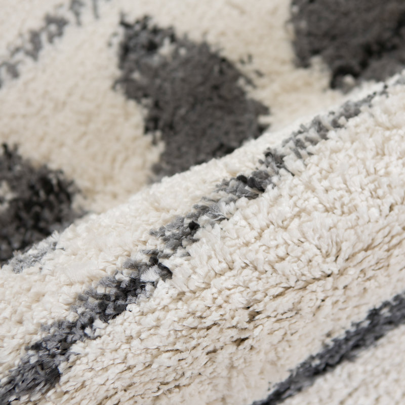 Tapis ivoire / gris Ganae, Tapis de couloir 2 pi 2 po x 10 pi