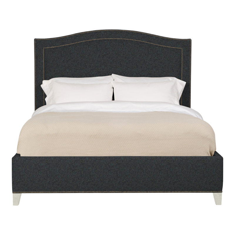 Caroline/Casey Queen Upholstered Low Profile Panel Bed, Navajo, Ian Lagoon, Yes