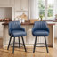Tabouret de bar moderne rembourré et rembourré en cuir de polyuréthane épais avec pieds en bois