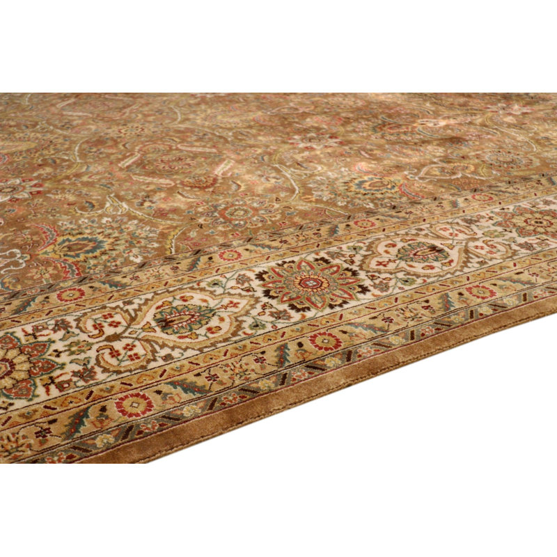 Canvello Tabriz Hand-Knotted Lamb's Wool Area Rug- 9' X 11'11"
