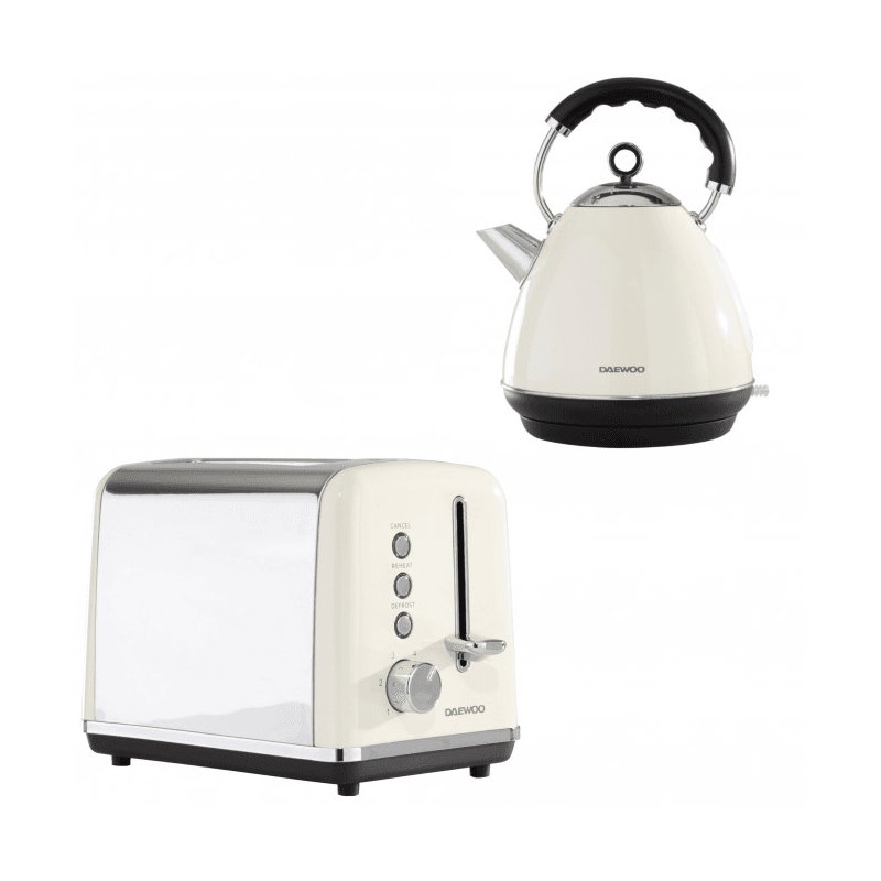 Daewoo KENSINGTON 1.5L Electric Tea Kettle, Cream