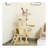53" Plush Sturdy Interactive Cat Condo Tower Scratching Post Activity Tree House - Beige