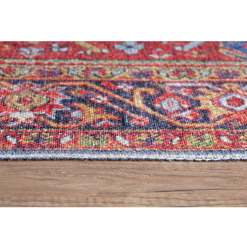 Tapis luxueux lavable à la machine, 4,9 x 7,5 pieds, 100% polyester, 1850 g / m², hauteur des poils: 0,2 pouce | Envers écologique en polyester recyclé | Parfait pour le salon et la chambre à coucher, conception douce et durable