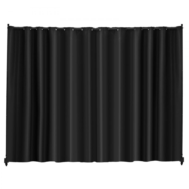 308.6cm W x 245.6cm H Metal Single Panel Room Divider, Black