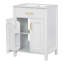 Meuble-lavabo moderne de 48 pouces avec lavabo en céramique, portes à fermeture en douceur, tiroir rabattable, tablettes de porte à double couche, solution de rangement élégante